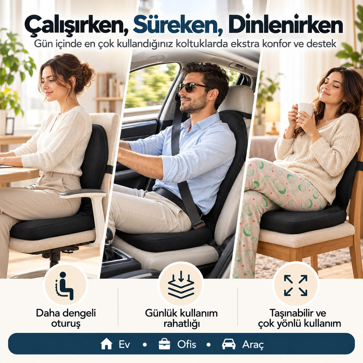 Ergova Tek Parça Ergonomik Oturma Desteği